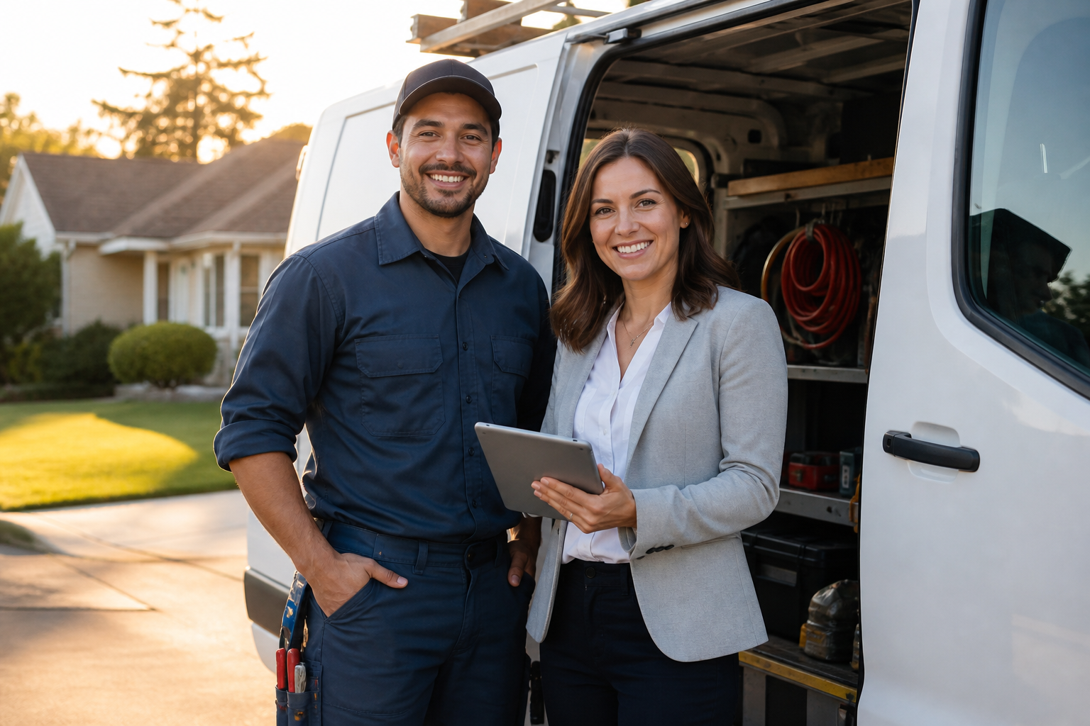 Local service business team ready to respond to Google Maps and website leads